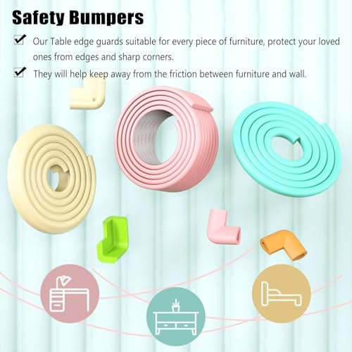 Protections d'angle de sécurité pour bébé – Protection des bords en mousse souple pour enfants, bande de pare-chocs autocollante, rembourrage découpable, épaisseur de 8 mm, solution de protection des