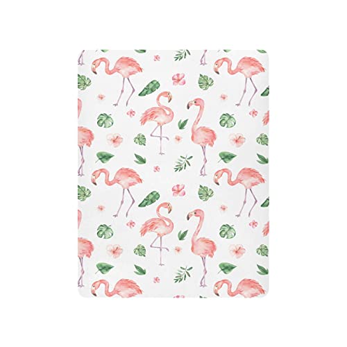 Image of Burbuja Flamingos Crib Sheet for Boys Girls, Fitted Crib Sheet 28 x 52 in for Standard Crib & Toddler Bed Mattresses, Soft & Breathable
