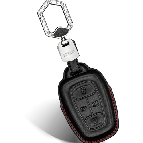 Image of Bicolor Car Key Cover Compatible for Tata Harrier | Safari | Nexon | Altroz | Tigor | EV | Punch | Tiago EV Electric 4 Button Smart Key(B-Black)