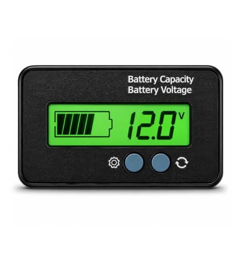 Image of Roboway Battery Indicator Display 12-84V Battery Capacity Voltage for Lead Acid Battery, Check Voltage and Charge Percentage of E-Rickshaw & E-Bikes, Green (Pack of 1)