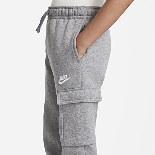 Nike Boy's Nsw Club Cargo Pants (Big Kids) Carbon Heather/Smoke Grey/White Sm (7-8 Big Kid) #TOP3