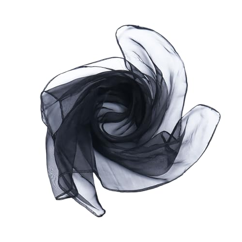 Square Chiffon Scarf 23.5'' Women 50s Handkerchief Sheer Neck Head Scarf Vintage Neckerchief for Women Girls MSL20