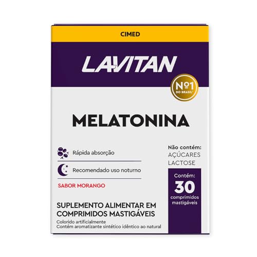 Multivitamínico Lavitan Melatonina Morango 30 Comprimidos