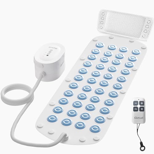 Giztud Bubble Bath Mat with Warm Air - Portable Spa for Bathtub, Full Body Waterproof Air Mat with Motorized Air Pump, 6-Speed Adjustable Massage, Remote Control & Non-Slip Suction Cups