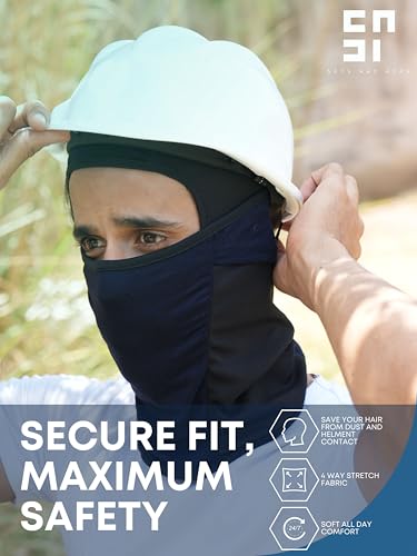 Image of inchPack of 2 Black & Blue Premium Face Mask for Bikers I Breathable Full Face Cover Balaclava for Men I Helmet Mask for Dust Protection
