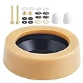 VEVOR Toilet Wax Ring Kit, 1.6-Inch Extra Thick Wax Ring for Toilet Bowls with Rust-Resistant Brass Bolts, Caps and Washers, Fits 3-Inch or 4-Inch Drain Pipes, Superior Sealing Performance