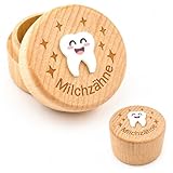 QZKJQDD Milchzahndose, Zahndose Milchzähne Jungen, Zahndose Milchzähne Mädchen, Bedruckt mit 3D-Cartoon-Zahnmuster milchzahndose, Kreative Tauf- und Geburtstagsgeschenke für frischgebackene Eltern