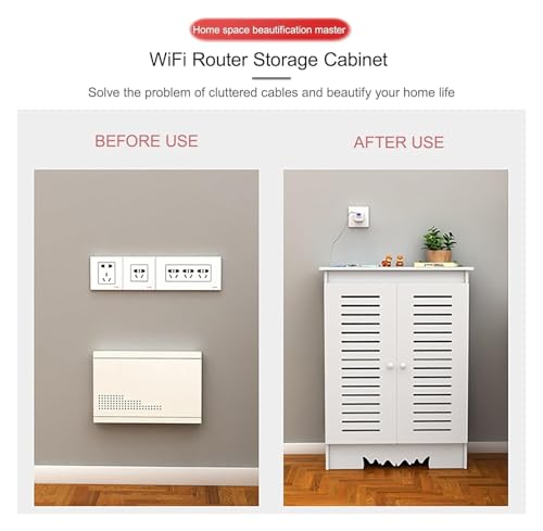 Boîtier de rangement pour routeur WiFi cache-câbles grand format ventilé