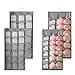 2 Piezas Organizador de Armario para Ropa Interior Colgante Organizador de Doble Cara Colgante de Almacenamiento a Ambos con 12 18 Bolsillos Sujetadores Calcetines Corbatas Bufandas Bragas