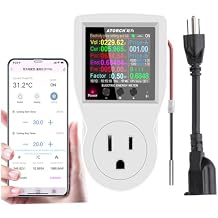 مقياس طاقة التيار المتردد WiFi Watt ، مقياس طاقة المقبس الأمريكي في الولايات المتحدة ، إحصائيات فاتورة الكهرباء ، التحكم في درجة الحرارة ، شاشة ملونة كبيرة مضاءة بشكل خلفي ، حماية من الحمل الزائد ، جهاز اختبار الجهد AMP ، مؤقت مراقبة الطاقة الكهربائية