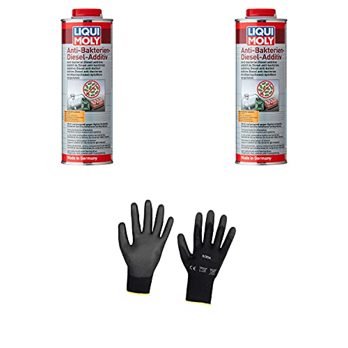 Iloda 2xOriginal Liqui Moly 1l Anti-Bakterien-Diesel-Additiv 21317 Schutzhandschuhe