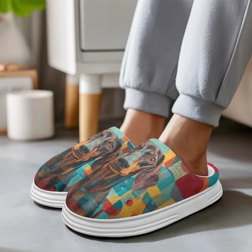 Women's Memory Foam Cotton Slippers, Cozy Slip-Ons, Indoor Outdoor House Slippers for Men Thick Fuzzy EVA Outsoles3