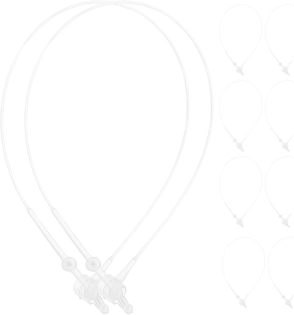 Cabilock 5000pcs Plastic Tag Fasteners Round Head 10cm Retail Hang Tag Loops Snap Lock Security Strings for Store Supplies
