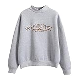 adeypcgd felpa da donna per il giorno di felpa da donna felpa da donna pullover lettere grafiche stampa casual sport active streetwear felpe con stampa 3d coperta maniche e cappuccio (grey