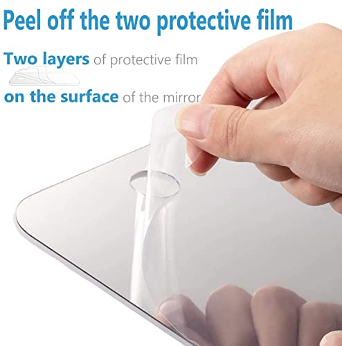 Fogless Shower Mirror, Anti-Fog Shaving Mirror, Portable Makeup Shave Mirror, Unbreakable Frameless Shower Wall Hanging Mirror - Ideal For Travel, Camping, Gym.1 Adhesive Hook Included. #TOP1