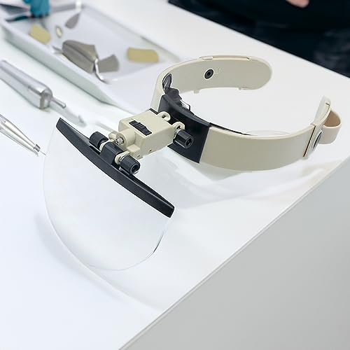 Lupa de Cabeça com 4 Lentes de Ampliação e Luz de LED