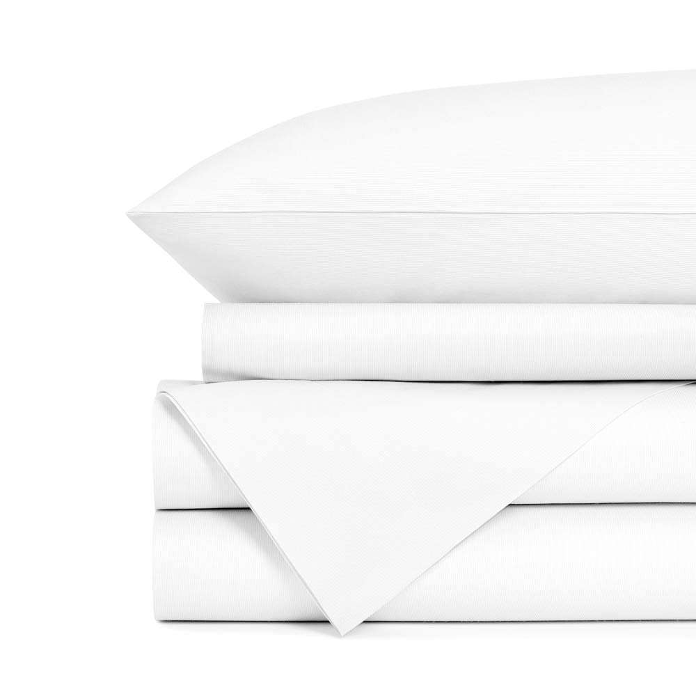 Standard Textile Sateen Sheet Set (Centium Satin), White, Queen