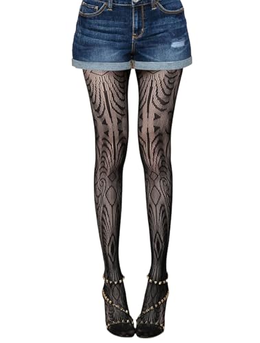 Image of Mrotrida Women's Fire Patterned Fishnet Tights Sexy Elastic Blaze Pantyhose Leggings Fire Mesh Stockings