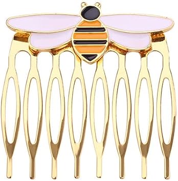 Women Hairpins Miraculous Bee Comb Gold Hair Comb Hair Jewelry-A, 21