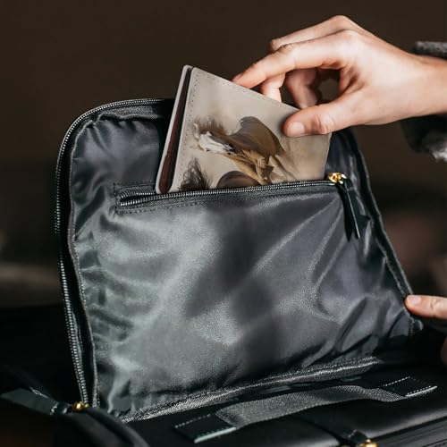 Portefeuille de voyage en cuir pour passeport et essentiels de voyage mixte