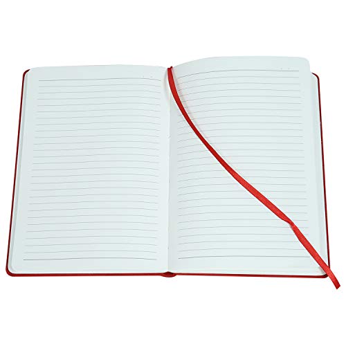 Image of COMMA Regina - A5 Size - Hard Bound Notebook with a Horizontal Elastic Band Closure - 192 Pages - 80gsm Natural Shade Paper - Linen Fabric Cover Material - (Red)