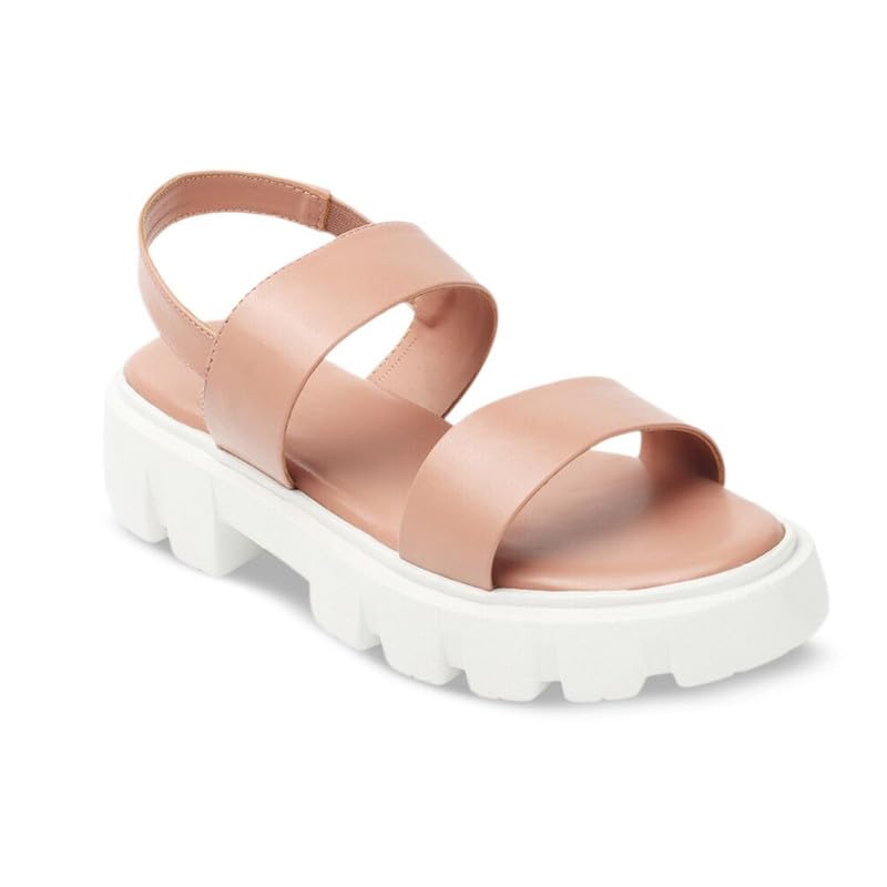 Stepee Stylish & Trendy Peach Open Toe Flatform Heels with Backstrap Fashion Floater Sandal for Women (B0CS3RDT8D) Amazon Price History, Amazon Price Tracker