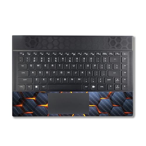 Image of MightySkins Carbon Fiber Skin Compatible with Alienware X14 R2 (2023) Full Wrap Kit - Lava Hex | Protective, Durable Textured Carbon Fiber Finish | Easy to Apply & Change Styles | Made in The USA
