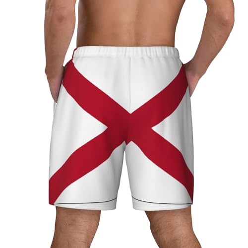 Alabama State Flagshort Swim Trunks with Waist Rope and Two Side Pockets Beach Shorts Bathing Suits for Men4