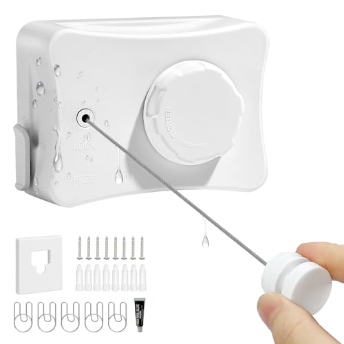 Jialiin Retractable Clothesline 16.7 ft – Heavy-Duty...