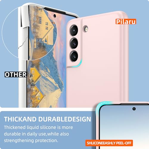 for Samsung Galaxy S21 FE 5G Case,Liquid Silicone Upgrade [Soft Anti-Scratch Microfiber Lining][2 HD Screen Protector][Full Camera Protection] Shockproof Phone Case for Samsung S21 FE 6.4 inch -Pink - image 4