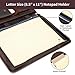 Geslun Genuine Leather Portfolio with Hidden Handle, Zippered Front Pocket, Business Padfolio for Men and Women, 8.5 x 11 Legal Pad Notebook Holder, Office Letter Notepad Folio, Dark Brown
