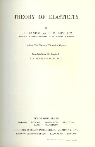 Theory of Elasticity (Course of Theoretical Phy... B000GOCREC Book Cover