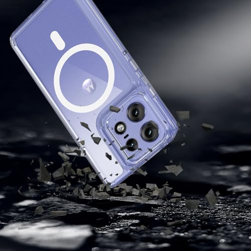 Image of For Motorola Moto Edge 50 Pro /50S Pro Case, Pure Transparent Design, Shockproof, Scratch Resistant Back, Magnetic Compatible, MagSafe, Clear Case, US Military MIL Listed, Hybrid TPU Bumper, PC Micro