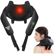 MASGRE Shiatsu Neck and Back Massager with Heat, Upgraded 2600mAh Cordless Shoulder Massager Deep Tissue 6D Kneading, Massages Pillow for Neck, Back, Shoulder, Foot, Body Gifts for Fathers Mom Dad
