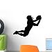 Football Silhouette Wall Decal by Wallmonkeys Peel and Stick Graphic (12 in W x 9 in H) WM291857
