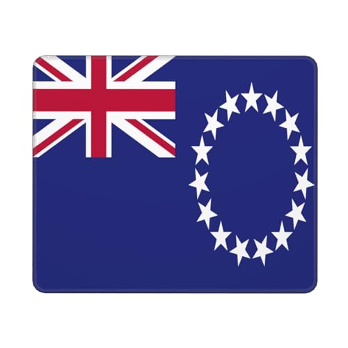Tapis De Souris Drapeau des Îles Cook Mousepad avec Base en Caoutchouc Souris Tapis Vitesse Et La Précision Améliorées Tapis De Bureau pour Souris Pc Ordinateur 25X30Cm