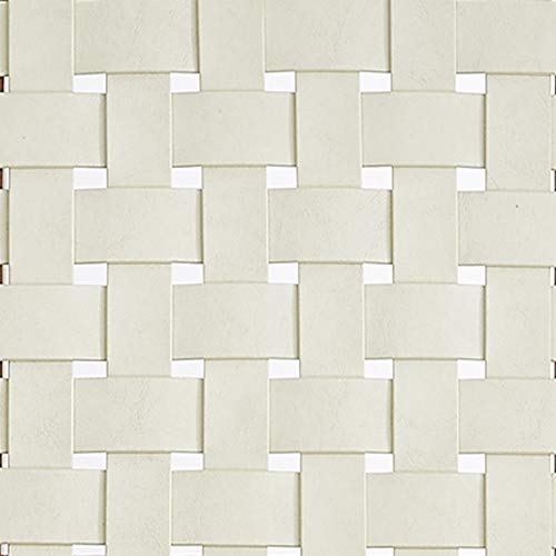 Amazon Brand - Rivet Faux Leather Woven Dining Chair With Wood Frame, Set Of 2, 22"D X 18"W X 36"H, Light Beige #TOP5