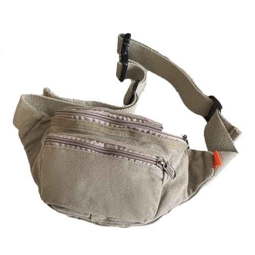 Sling Bag for Women Men Canvas Crossbody Bag Fanny Pack Belt Purses Backpack Traveling (Grey)