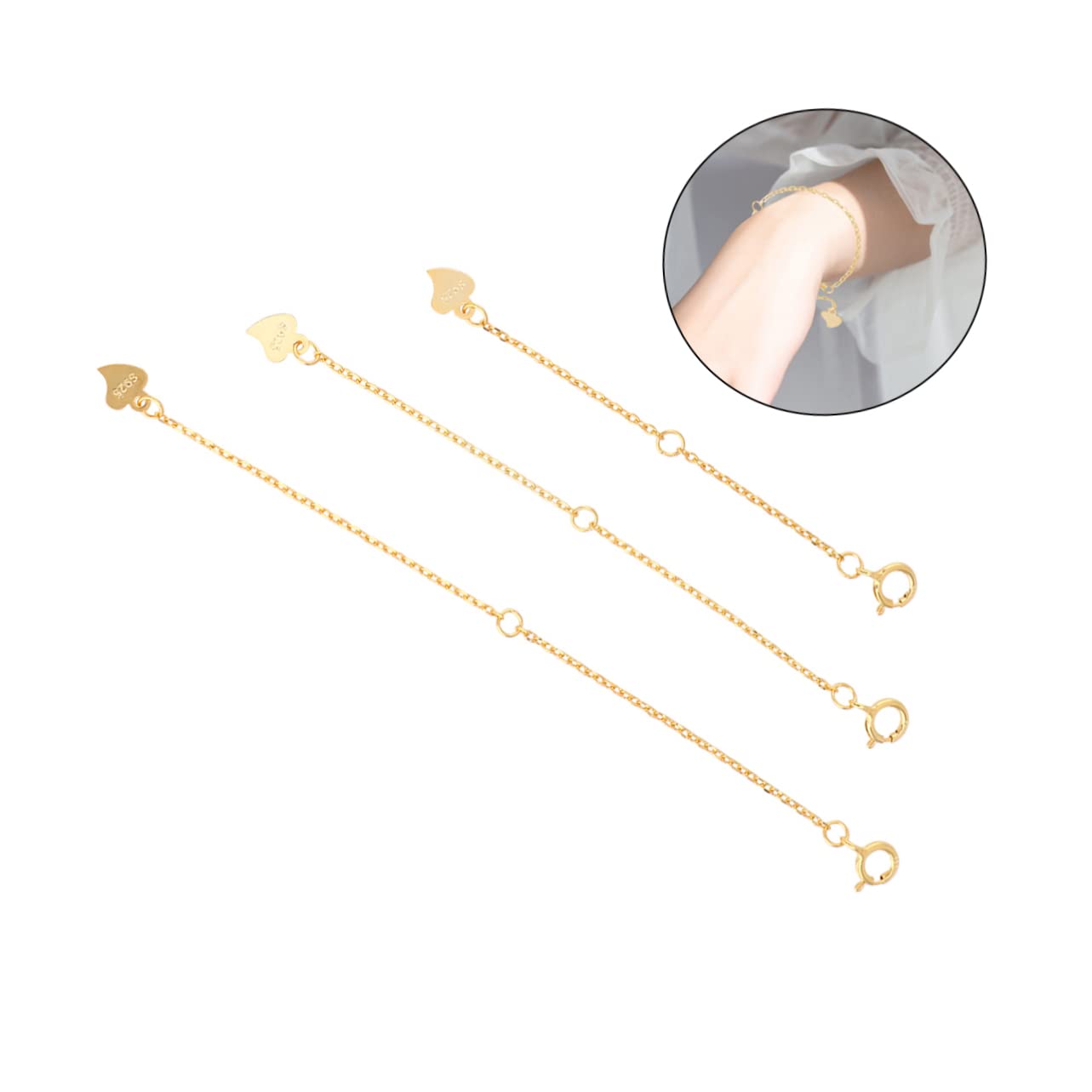 ABOOFAN 2 Set di Catene per La Creazione di Gioielli Catene per Braccialetti Collane Catene di Estensione Robuste E Facili da Usare 3 Pezzi * 2