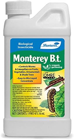 Monterey LG6332 Bacillus Thuringiensis (B.t.) Worm & Caterpillar Killer Insecticide/Pesticide Treatment Concentrate, 16 oz