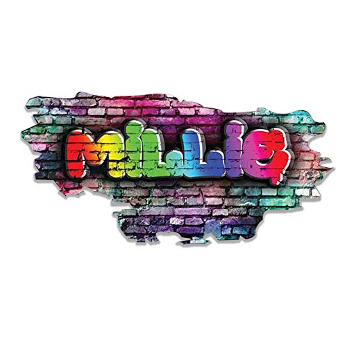 MySticky Personalized 3D Graffiti Name Wall Decal | Custom Art Vinyl Decor Sticker | Removable | Peel and Stick | No Border Room Art Decor (MYSPGN37-Large)