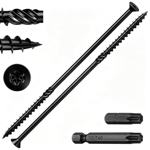 Wensilon 5/16 * 10" Black Deck Screws 43pcs 5lbs 8x250mm Lag Screws