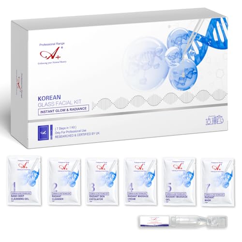 A+ Professional 7-Step Monodose Korean Glass Facial Kit with Boos...
