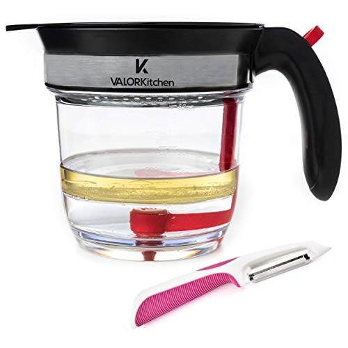 4-Cup Gravy Fat Separator With Bottom Release - Healthier Gravy, Soup, Stock And