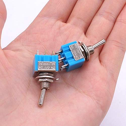 Taiss /10Pcs Dpdt Mini Interruptor De Alternância 6 Pinos 3 Posições On/Off/On Interruptor De Altern