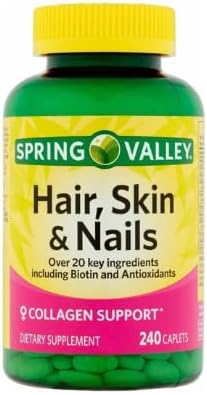 Spring Valley Hair, Skin and Nails Vitamins, 240 Count Caplets