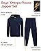 Quad Seven Boys Sweatsuit Set - 2 Piece Sherpa Fleece Lined Zip Up Boys Hoodie and Cargo Athletic Pants Kids Suits Set (8-18), Size 12-14, Navy