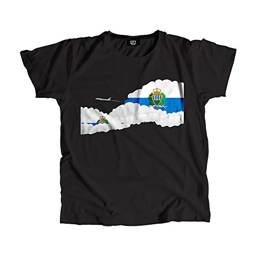 T-shirt avion nuages Saint-Marin coton confortable pour voyageur