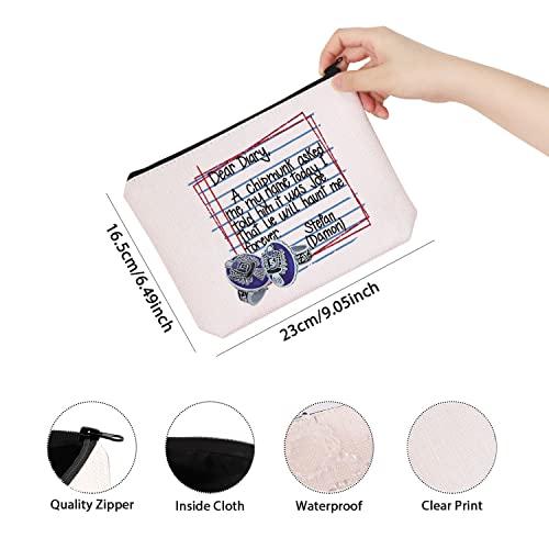 TSOTMO Vampire Damon Gift Salvatore Brothers Vampire Fans Gift Vampire Fandom Zipper Cosmetic Bag (Dear Diary)2