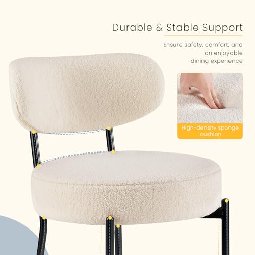 image for DUMOS Dining Chairs Set of 4, Mid Century Modern Chair Round Upholster